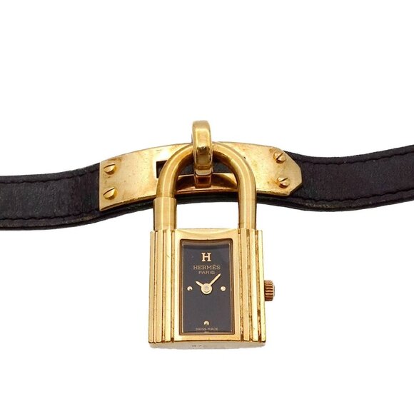 HERMES KELLY Watch Quartz Black Dial Leather Ladies Watch 90271697 - Picture 1 of 8